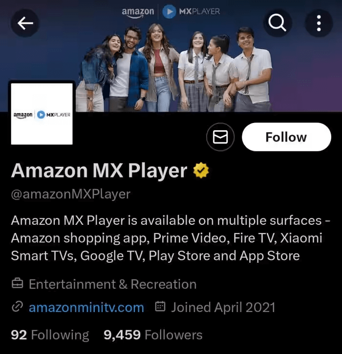 Amazon Rebrands miniTV as Amazon MX Player