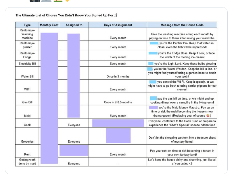 Bengaluru Engineer's Hilarious Corporate-Style Chore List Goes Viral