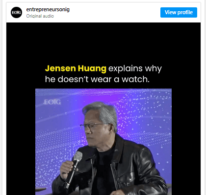 Nvidia CEO's Surprising Reason for Not Wearing a Watch Reveals His Unique Approach to Success