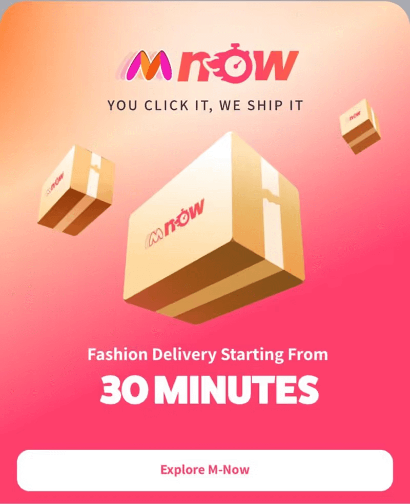 Myntra Launches 30-Minute Delivery Service to Compete in Quick Commerce