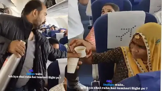 Men Serving Tea On Indigo Plane Leaves Internet Buzzing