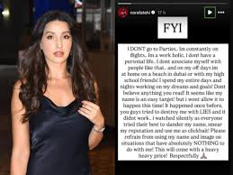 Nora Fatehi Denies Drug Party Allegations
