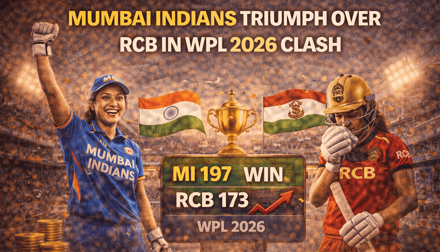 मुंबई इंडियंस ने WPL 2026 में RCB को हराया