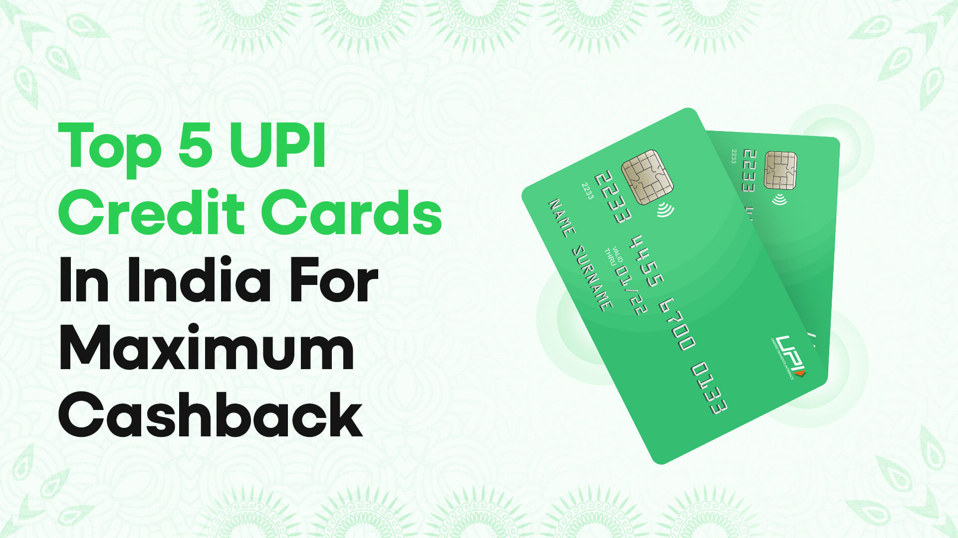 Top 5 UPI Credit Cards in India for Maximum Cashback