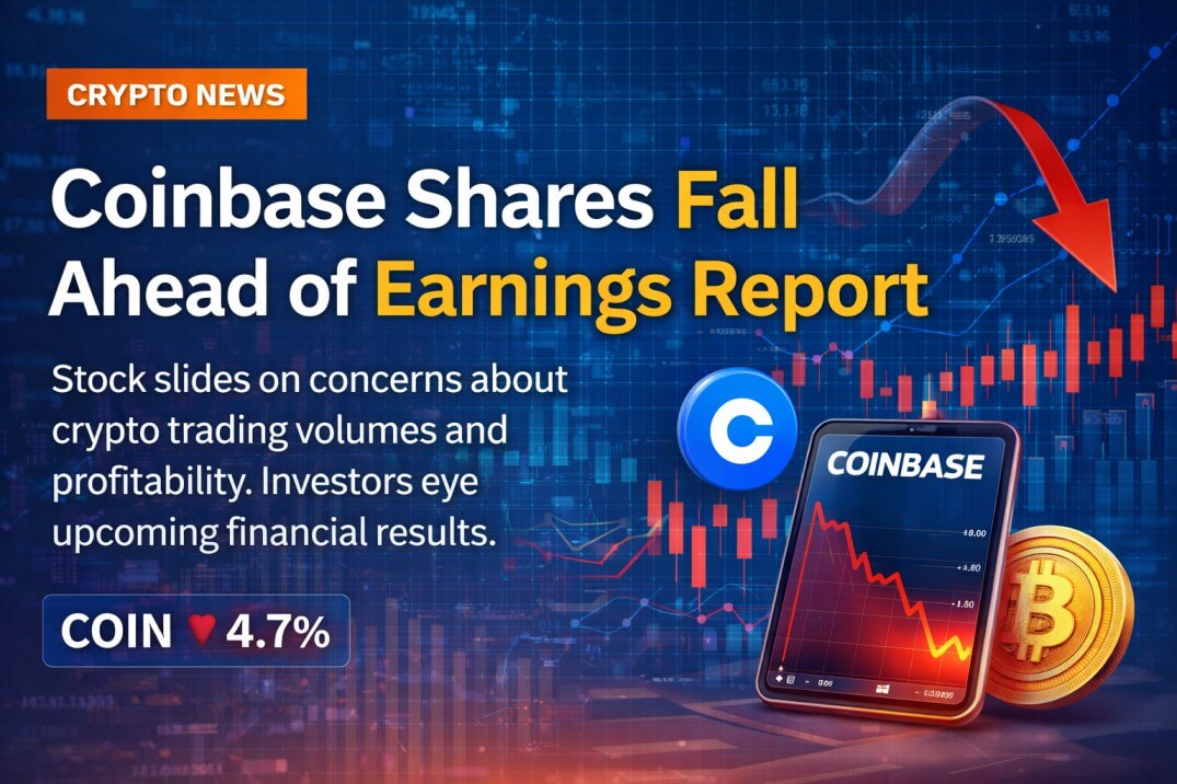 Coinbase Shares Fall Ahead of Earnings Report