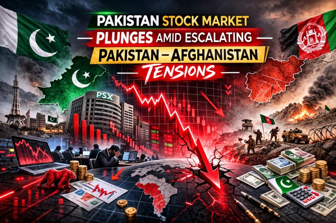 पाकिस्तान-अफगान तनाव के बीच शेयर बाजार में भारी गिरावट, KSE-100 धड़ाम
