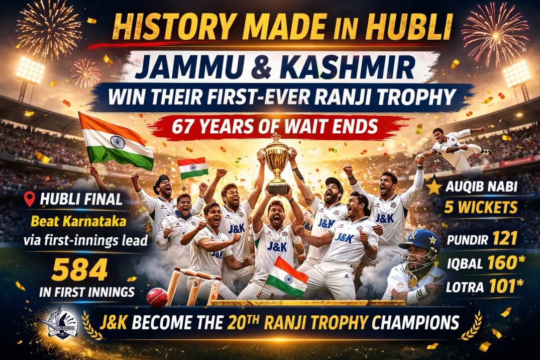 History Made in Hubli: Jammu & Kashmir Win Their First-Ever Ranji Trophy