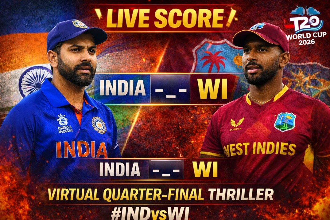 India vs West Indies Live Score Today: Virtual Quarter-Final Thriller in T20 World Cup 2026