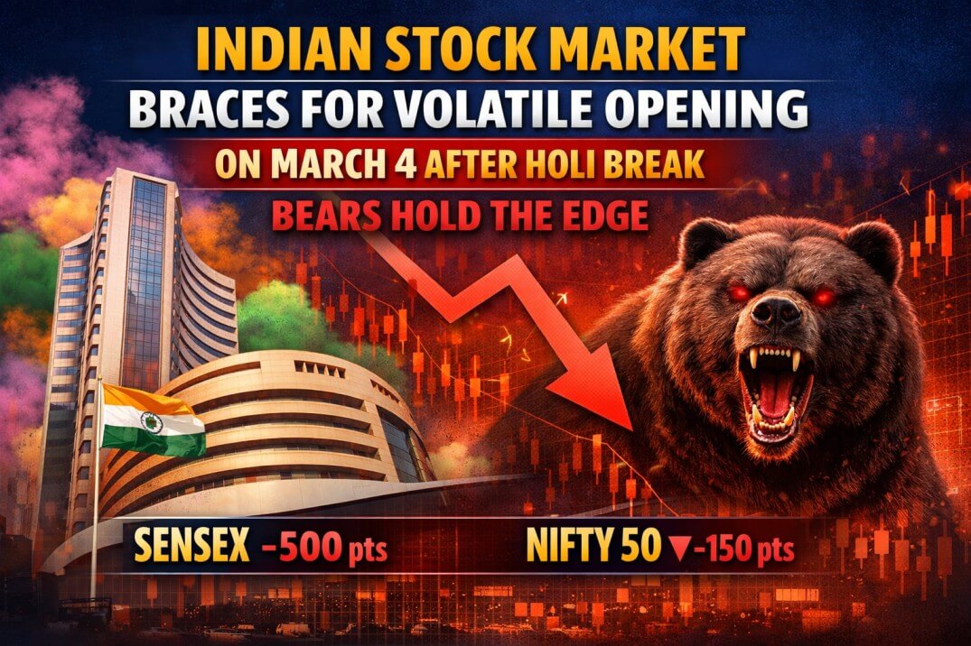 होली की छुट्टी के बाद 4 मार्च को भारतीय शेयर बाजार में भारी उतार-चढ़ाव की आशंका — मंदड़ियों का पलड़ा भारी