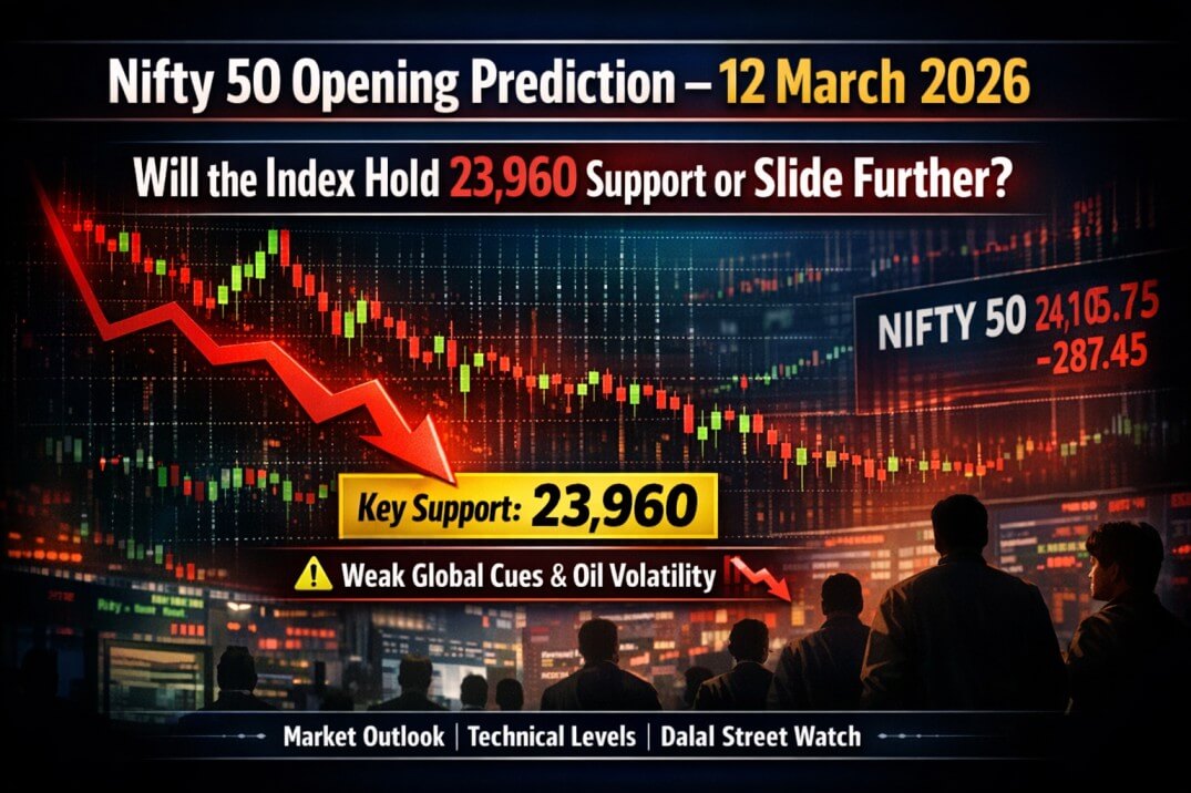 Nifty 50 Opening Prediction for March 12, 2026: Will the Index Hold 23,800 Support or Slide Toward 23,500?
