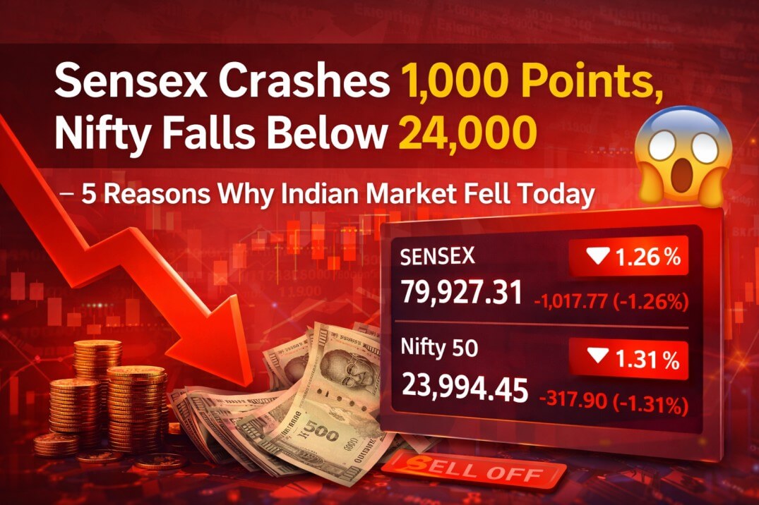 Sensex Crashes 1,000 Points, Nifty Falls Below 24,000 — 5 Reasons Why Indian Market Fell Today