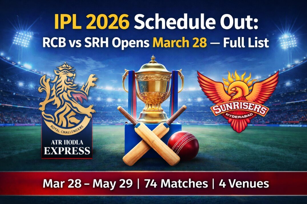 BCCI Releases TATA IPL 2026 First Phase Schedule: RCB vs SRH on March 28 — Full Match List, Venues & Timings