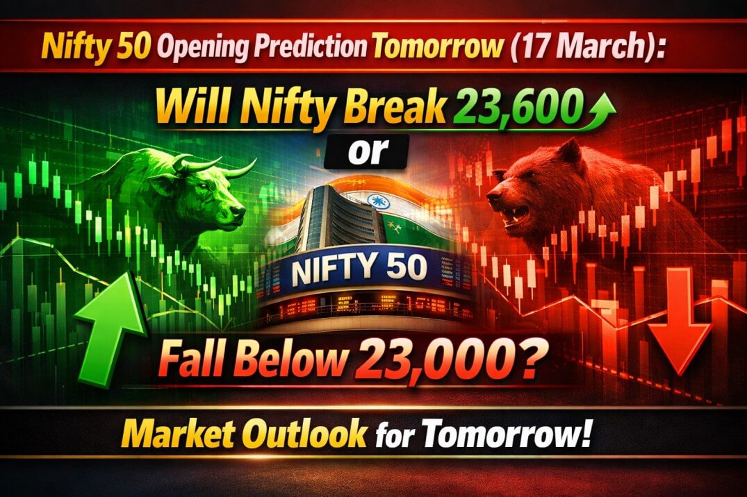 Nifty 50 Opening Prediction Tomorrow (17 March): Will Nifty Break 23,600 or Fall Below 23,000?