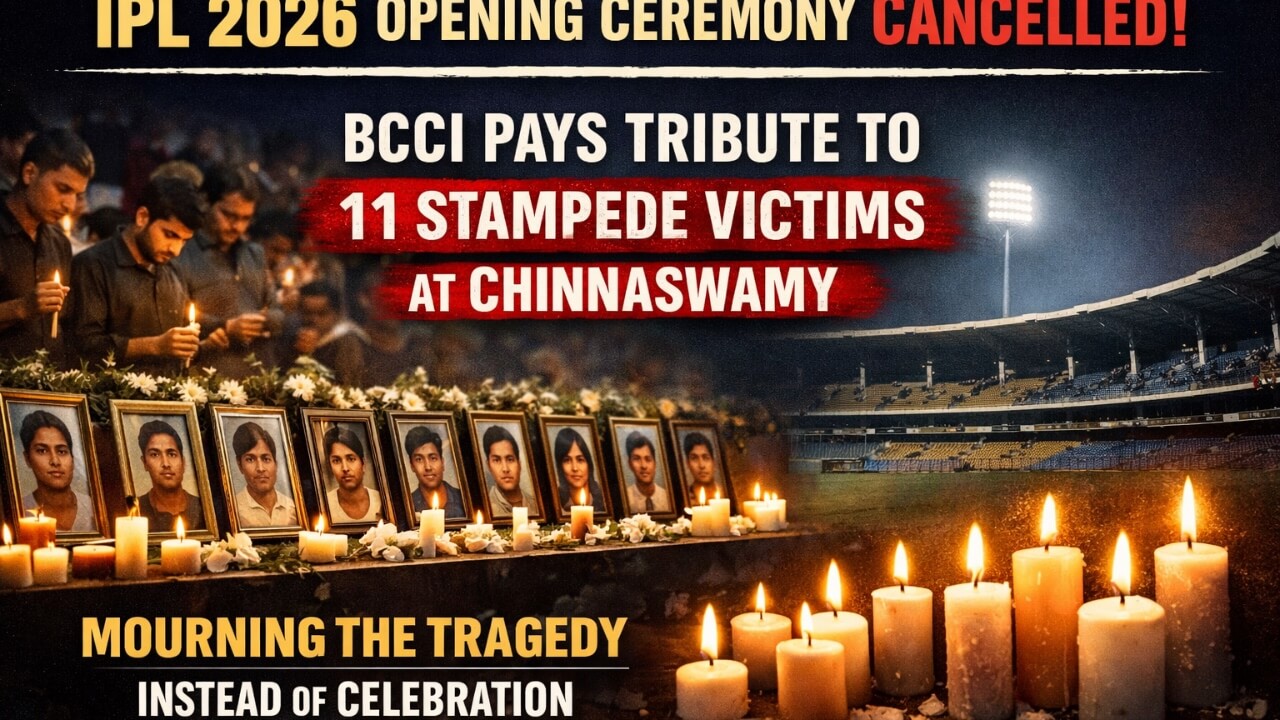 IPL 2026 की Opening Ceremony रद्द — BCCI ने Chinnaswamy Stampede के 11 पीड़ितों को दी श्रद्धांजलि