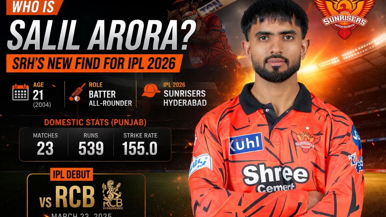 कौन हैं सलील अरोरा? SRH का वो 23 साल का पंजाबी बल्लेबाज जिसने IPL डेब्यू से पहले 45 गेंदों में जड़ा था शतक