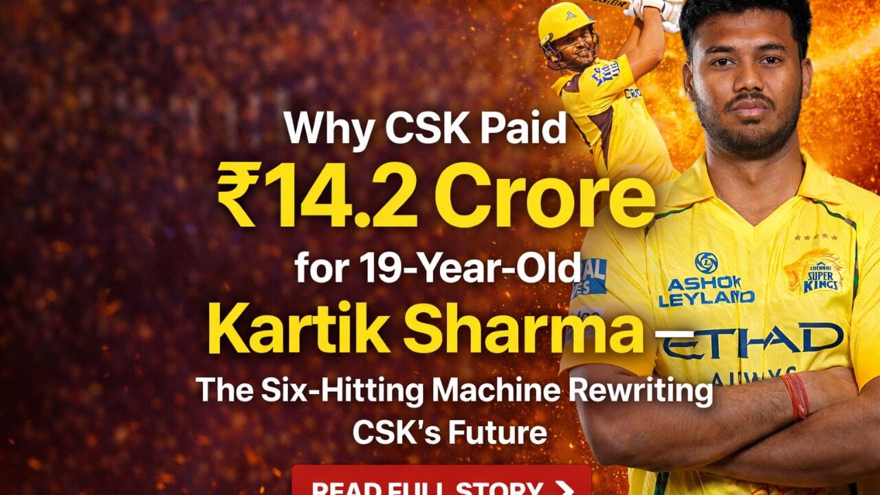 Why CSK Paid ₹14.2 Crore for 19-Year-Old Kartik Sharma — The Six-Hitting Machine Rewriting CSK's Future