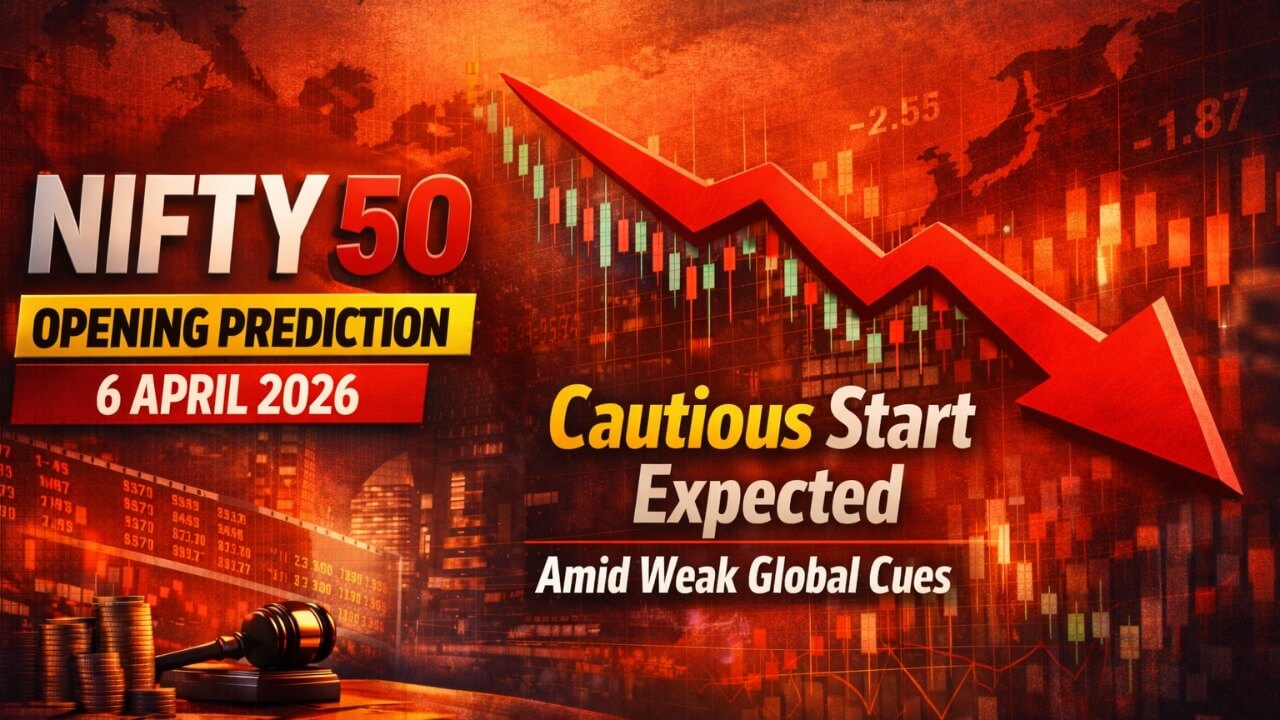 6 अप्रैल 2026 के लिए Nifty 50 ओपनिंग प्रेडिक्शन: कमजोर ग्लोबल संकेतों के बीच सतर्क शुरुआत की उम्मीद