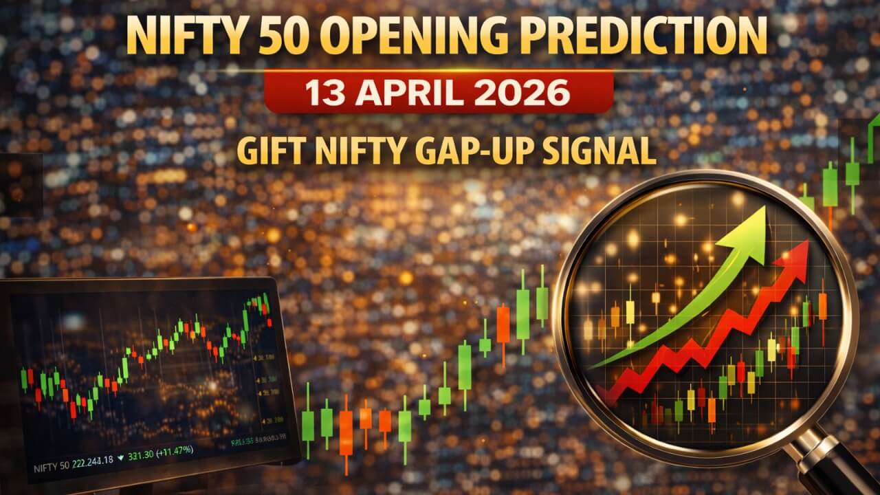 Nifty 50 Opening Prediction for 13 April 2026: Gift Nifty Signals Gap-Up Start, Key Levels to Watch on Monday