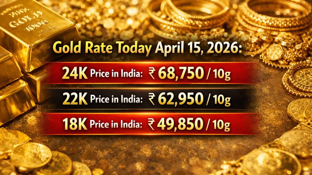आज का सोने का भाव, 15 अप्रैल: मुंबई, दिल्ली, पुणे में 24K, 22K, 18K सोने की कीमत प्रति ग्राम