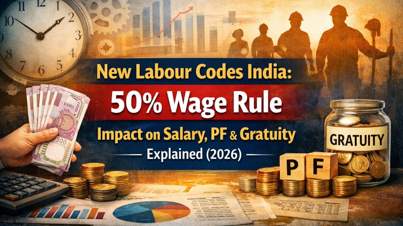 India’s New Labour Codes: 50% Wage Rule to Reduce Take-Home Salary, Boost PF & Gratuity Benefits