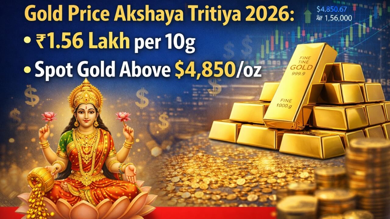 Gold Touches ₹1.56 Lakh per 10g on Akshaya Tritiya 2026; Up 60% in One Year