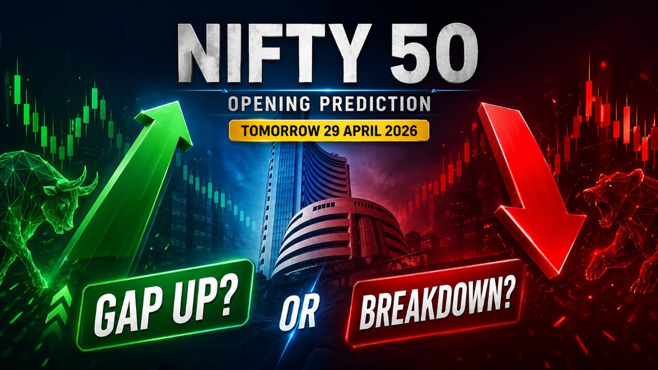 Nifty 50 Opening Prediction Tomorrow (April 29, 2026): Gap Up or Breakdown? Key Levels 23,950–24,300