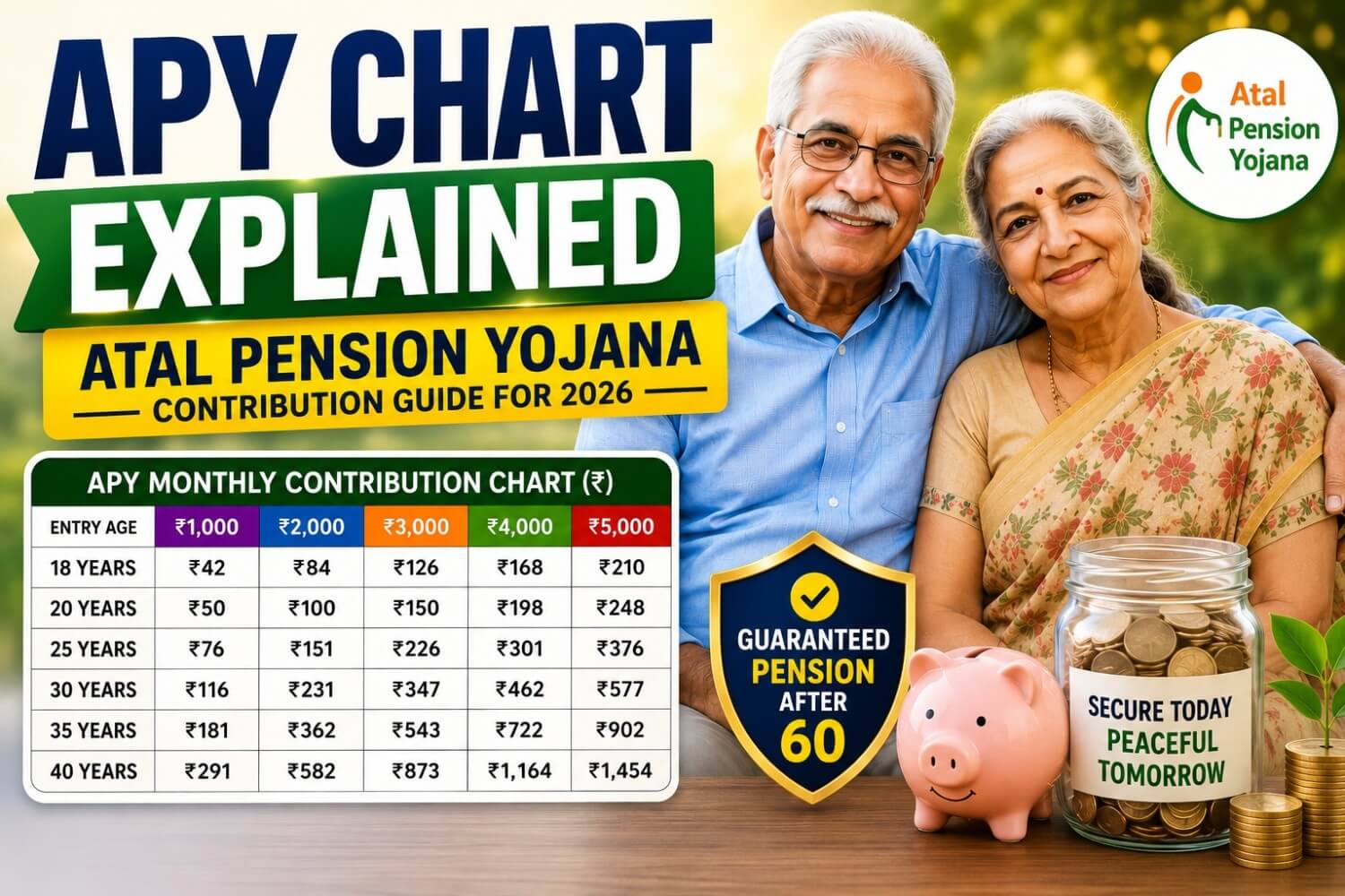 APY Chart Explained: Complete Atal Pension Yojana Contribution Guide for 2026