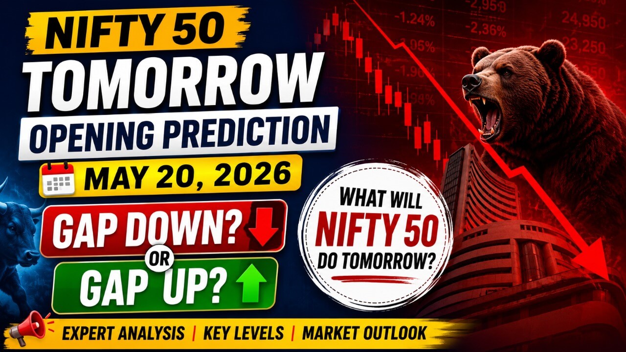 Nifty 50 Likely To Open Gap Down Tomorrow Amid Rising Crude Oil & Weak Global Sentiment
