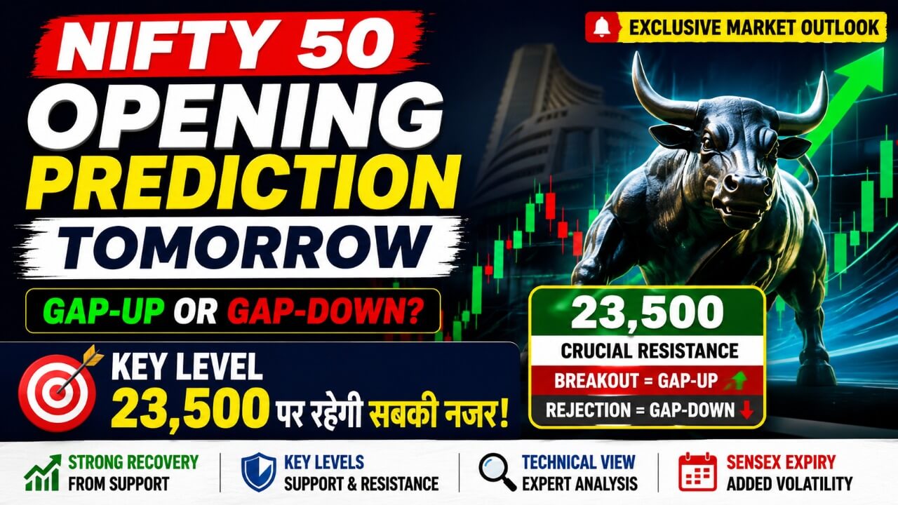 Nifty 50 Opening Prediction: Will Nifty Open Gap-Up or Gap-Down? Key Level of 23,500 in Focus